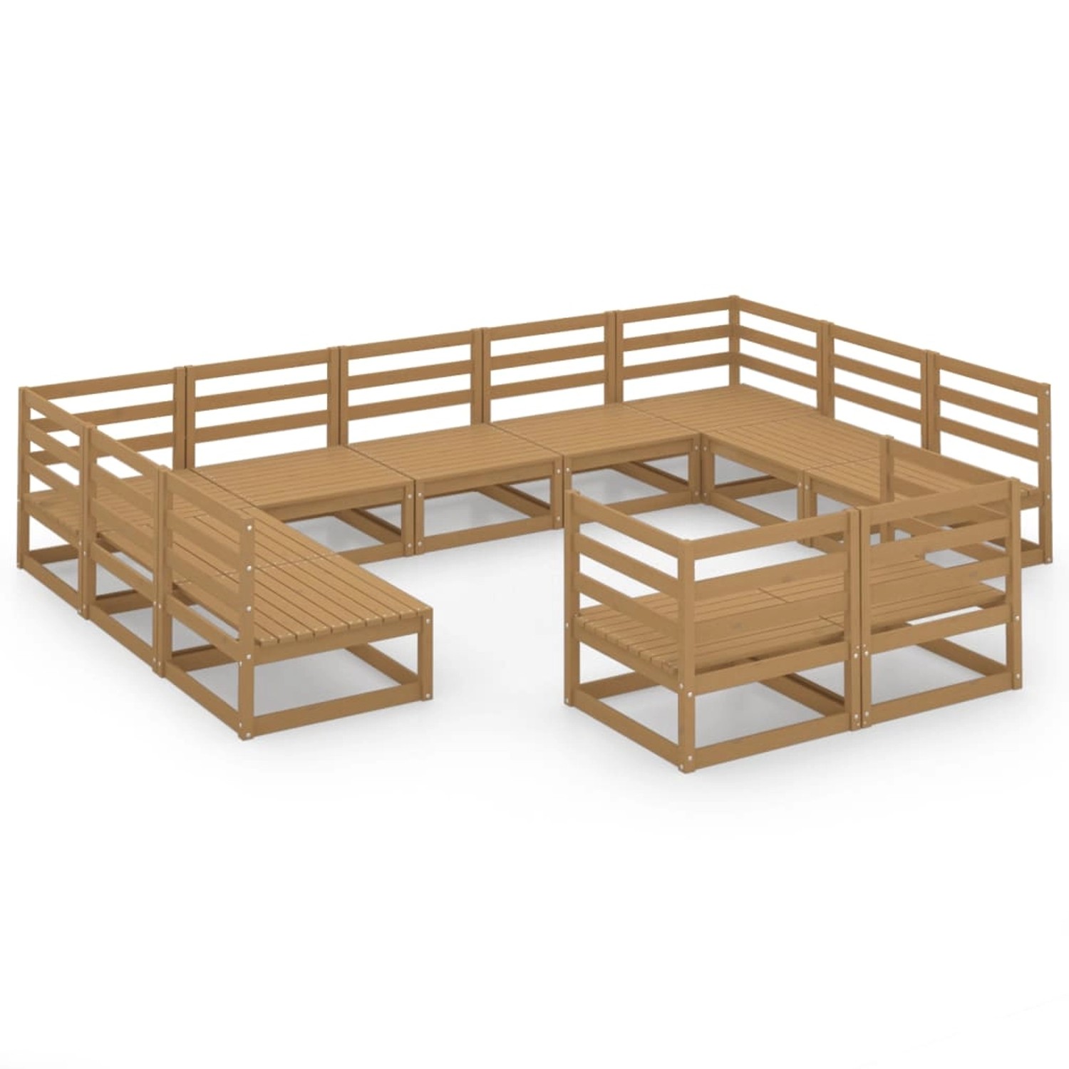 vidaXL 11-tlg Garten-Lounge-Set Massivholz Kiefer Modell 42 günstig online kaufen