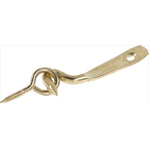 LUX Klavierhaken, Ø 30 mm, vermessingt, 2 Stück, goldfarbener Zierverschluss für Schatullen und Kästchen.