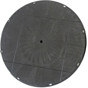 Schwarzes GS Terrassen Stelzlager (70-120 mm) mit Balkenaufnahme, justierbar.