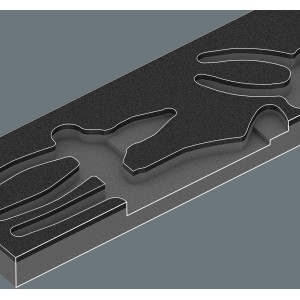 Wera Schaumstoffeinlage für Werkstattwagen mit Aussparungen für Knipex Zangen-Set (3-teilig).