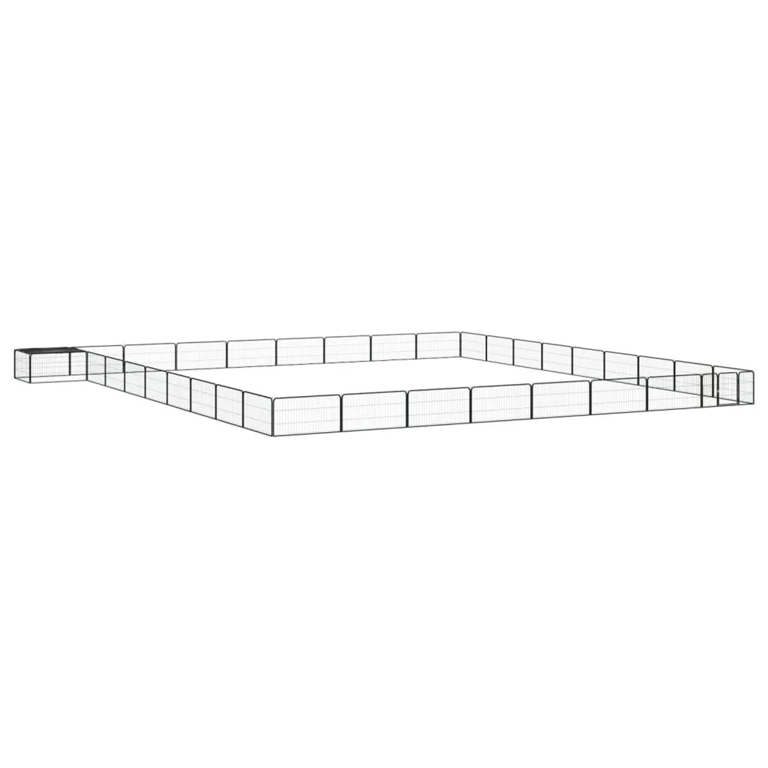 vidaXL 36 Tlg Hundelaufstall Schwarz 100x50cm Stahl Pulverbeschichtet 3115983
