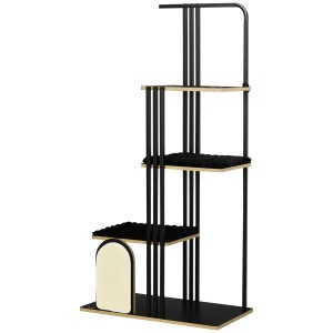 PawHut Katzenbaum, 170cm, mit Kratzbrett, 3 Plattformen und Kissen.