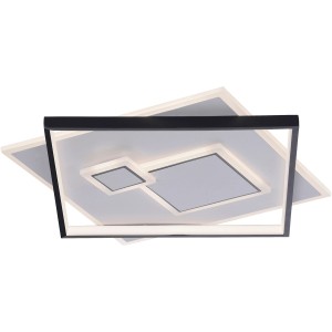 Moderne LED-Deckenleuchte Mailak von Paul Neuhaus, weiß, 57x57 cm, quadratisches Design.