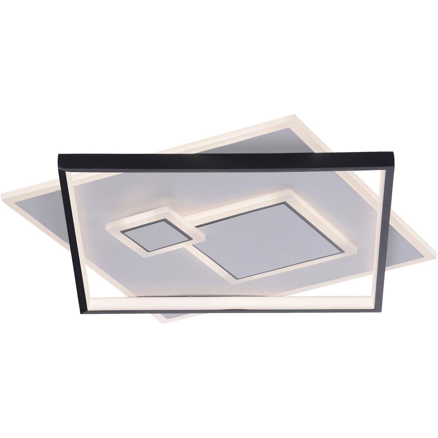 Moderne LED-Deckenleuchte Mailak von Paul Neuhaus, weiß, 57x57 cm, quadratisches Design.