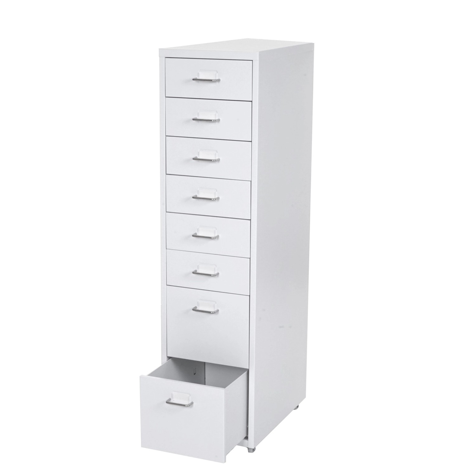 PROREGAL Rollcontainer Housten 110x28x41cm 8 Schubladen Weiß