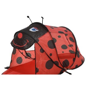 Rotes Mojawo Pop Up Wurfzelt als Marienkäfer mit UV 50+ Schutz für Kinder.