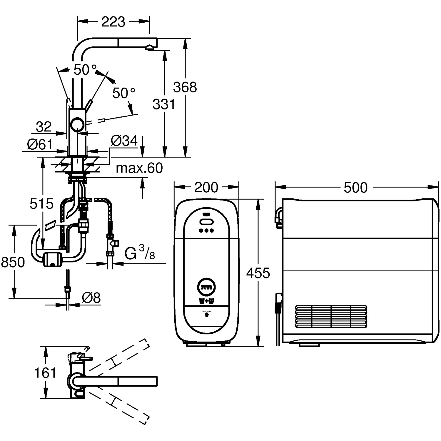 Grohe L-Auslauf Starter Kit Blue Home Chrom kaufen bei OBI 