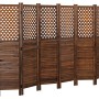 Brauner MCW Paravent A84, 6-teilig, 170x245cm, im Fensterladen-Design als Dekoartikel & Raumteiler.