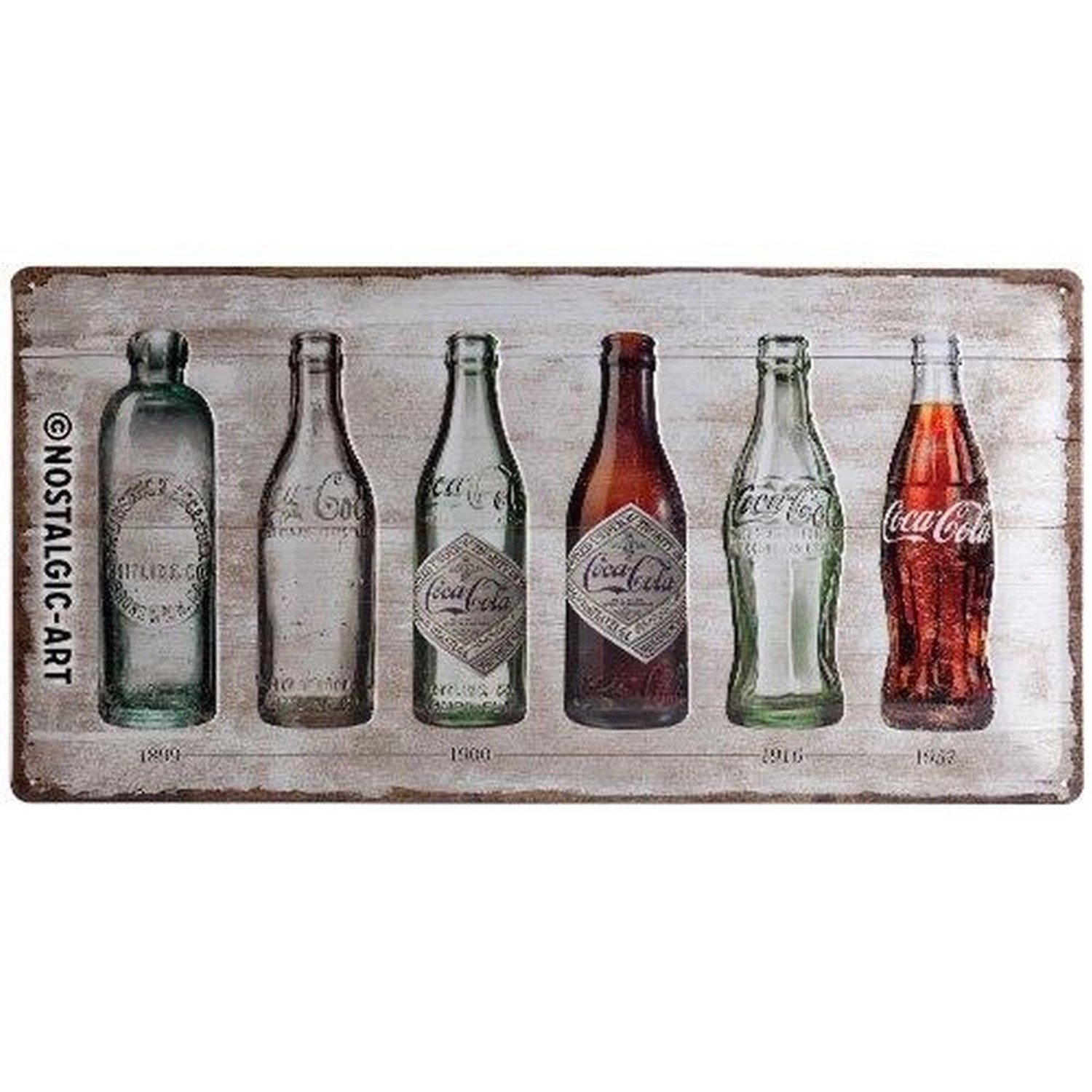 Nostalgic-Art Blechschild 25 x 50cm - Coca-Cola - Bottle Timeline günstig online kaufen