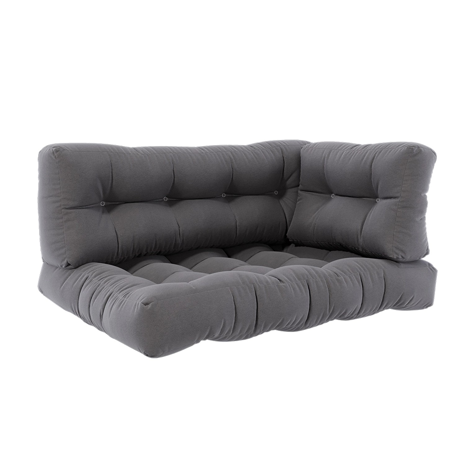 Vicco Palettenkissen Set Grau 120 x 80 cm 3 Teile Flocken