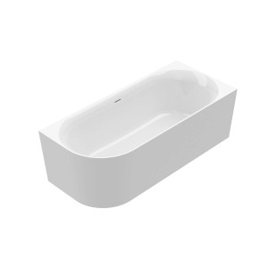 Weiße Ottofond Eckbadewanne Mince Corner Links, 180x80 cm, aus Acryl mit schmaler Kante.