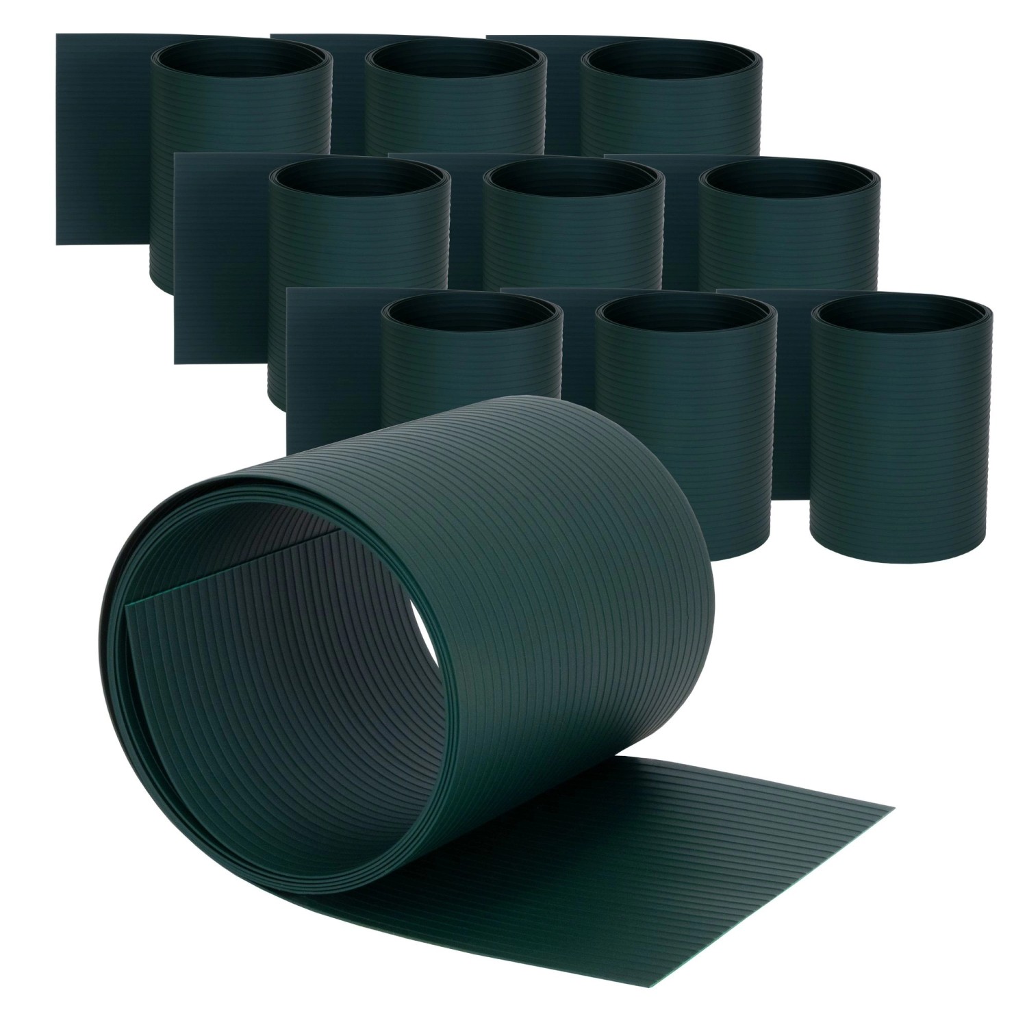 Jardinion Sichtschutzstreifen 10x 2,52m mit 6mm Rillen PVC Grün günstig online kaufen