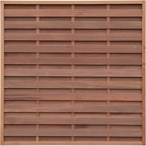 T & J Sichtschutzzaun Fortis Keruing, 180x180 cm, Holzzaun für den Garten.