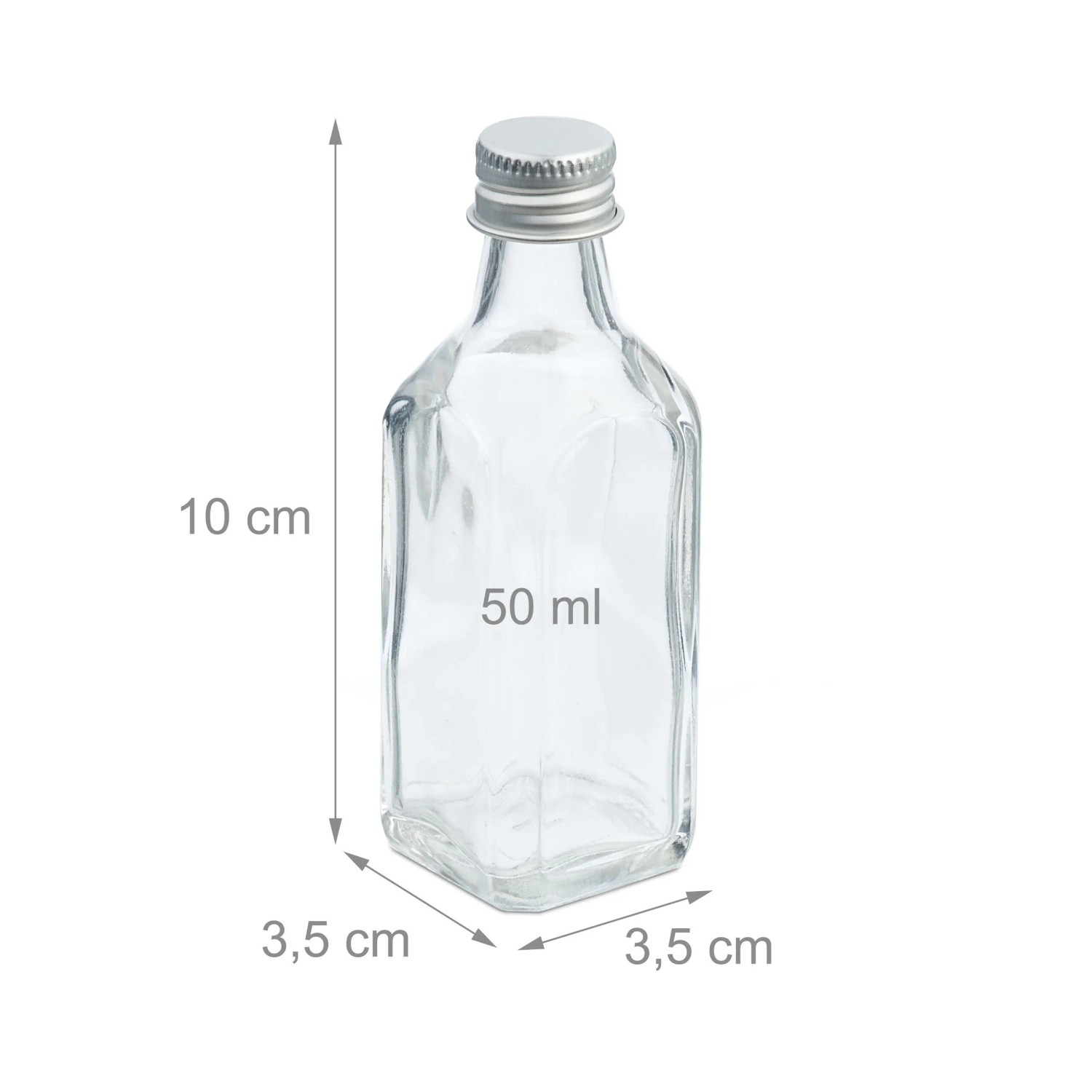 Relaxdays Miniflaschen Glas Transparent Auslaufsicher 30er Pack 50 ml 10 cm x 3,5 cm x 3,5 cm_4