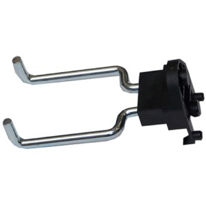 Küpper Systemhalter, 4er-Set, 6 cm, silber-schwarz, für Werkbank Lochwand zur Werkzeugaufhängung.