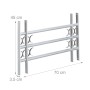 Ausziehbares, graues Relaxdays Fenstergitter aus Stahl, 45x70-105 cm, für Einbruchschutz.