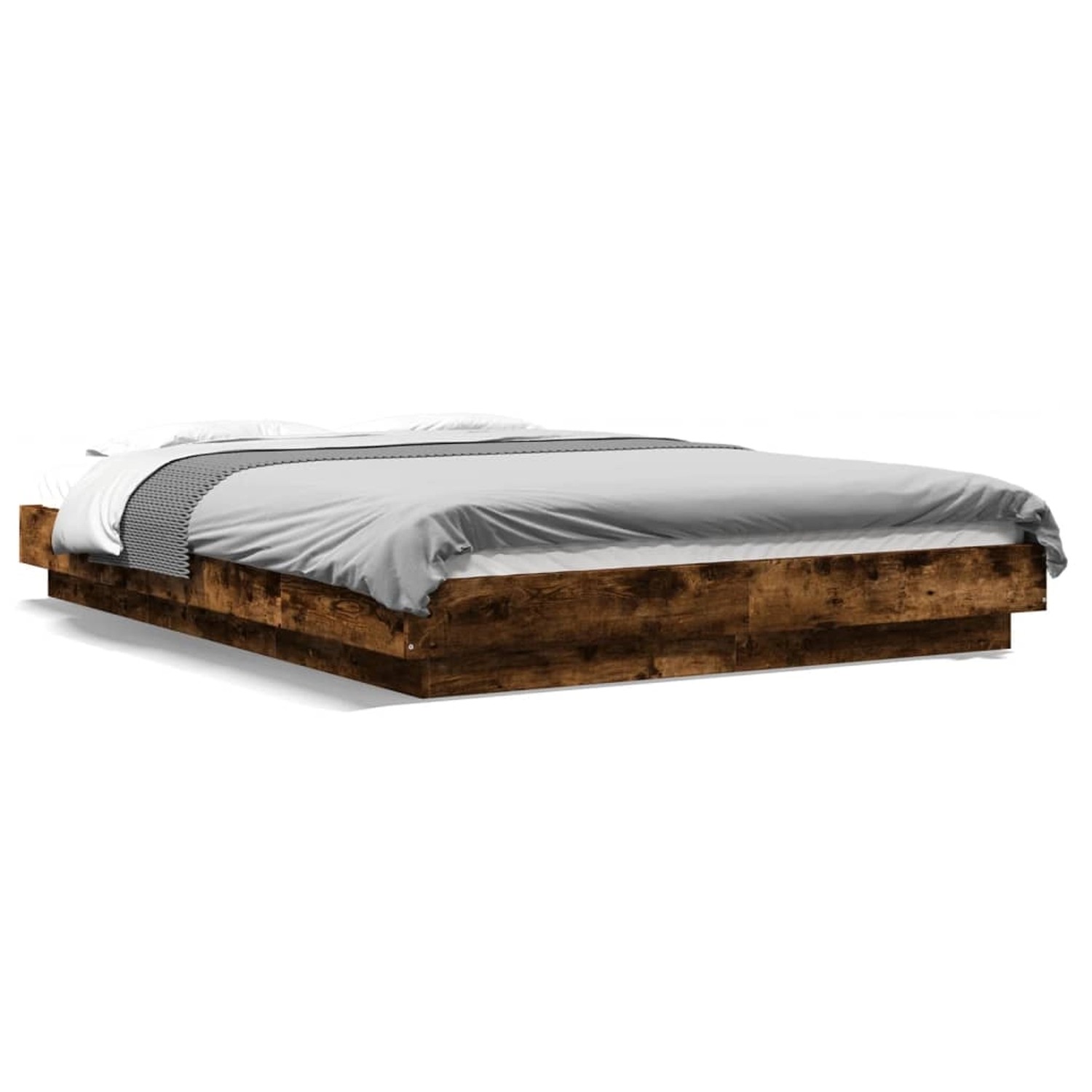 vidaXL Bettgestell Räuchereiche 140x190 cm Holzwerkstoff 3281221 günstig online kaufen