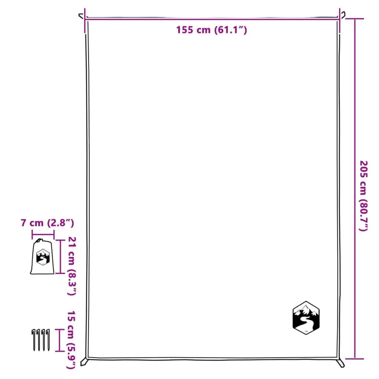 vidaXL Picknickdecke mit Heringen Grau und Orange 205x155 cm 4004202_6