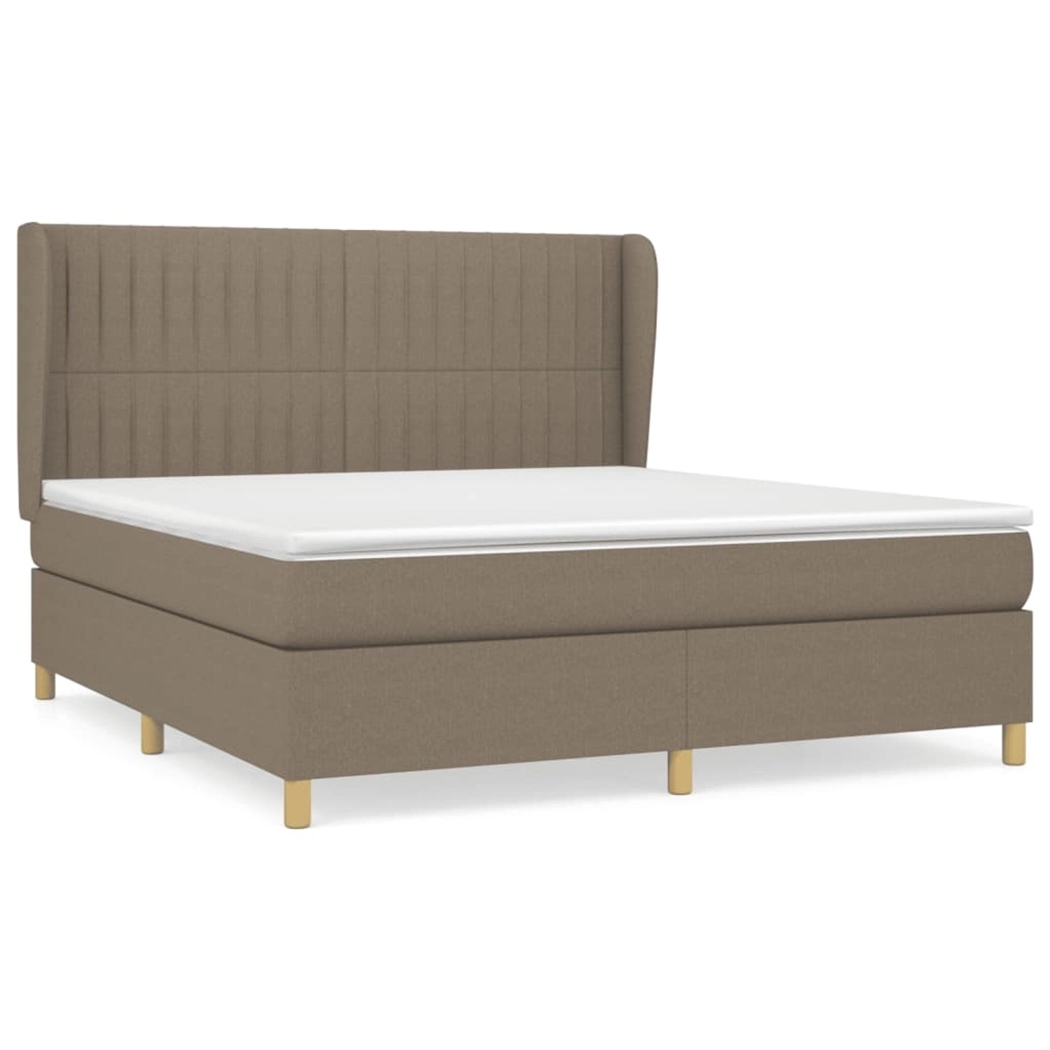 vidaXL Boxspringbett mit Matratze Taupe 160x200 cm Stoff1372898 günstig online kaufen