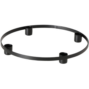 Schwarzer, runder Boltze Kerzenleuchter Caro aus Eisen für vier Kerzen, Weihnachtsdekoration.