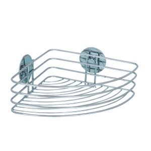 Wenko Eckablage Turbo-Loc, Chrom glänzend, zur Befestigung ohne Bohren für Bad und Dusche.