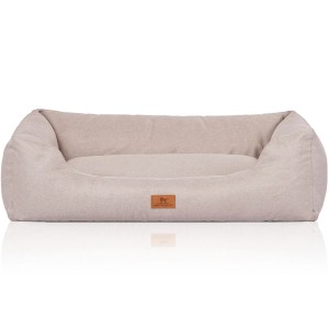 Beiges Knuffelwuff Hundebett Emma Velours XXL (120x85cm). Gemütliches Hundekörbchen für maximalen Komfort.