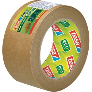 Rolle Tesa Pack Papier Standard Packband, 50 m x 50 mm, braunes Papierklebeband.