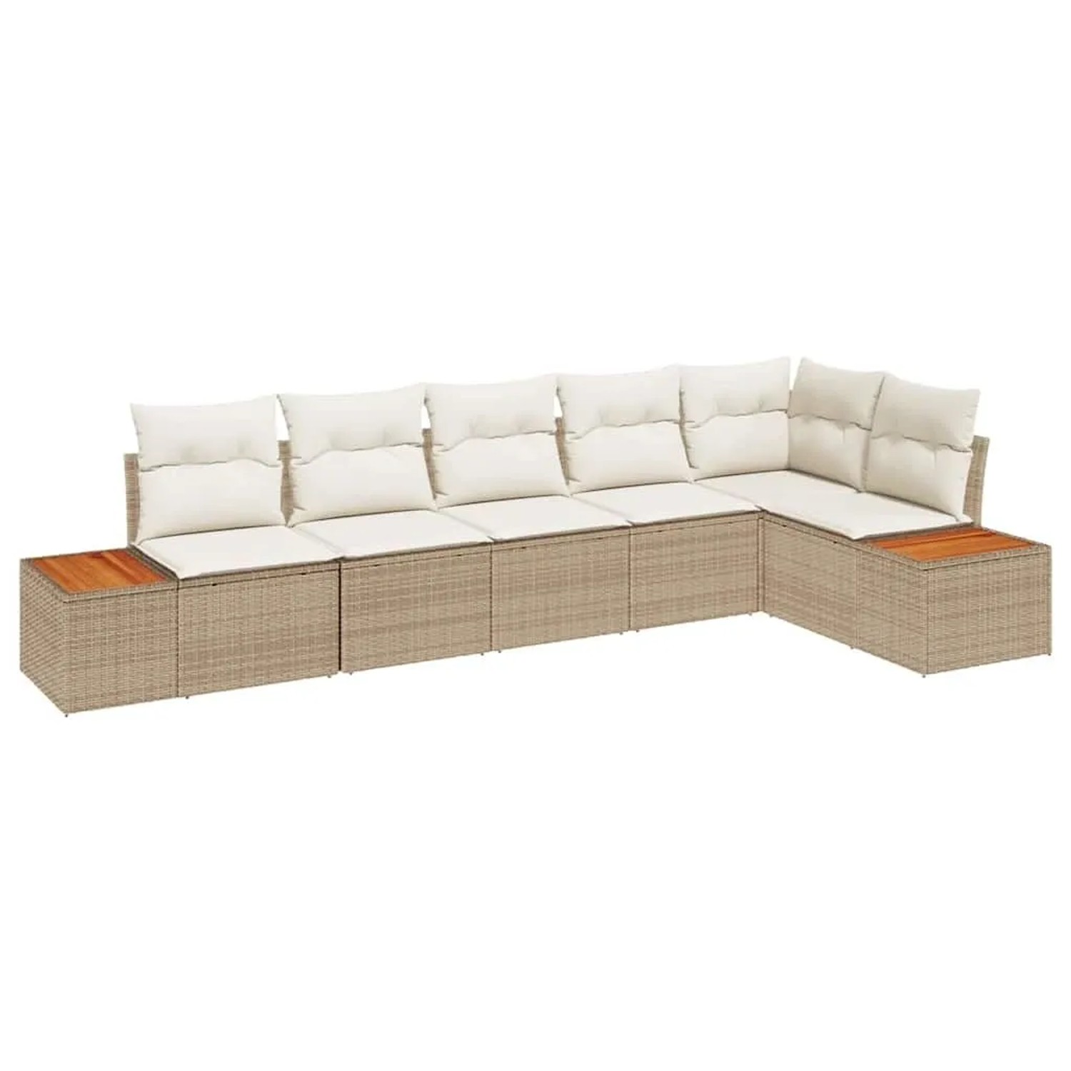 vidaXL Gartensofa-Set mit Kissen 6 Stk Beige und Creme Polyrattan 3356766