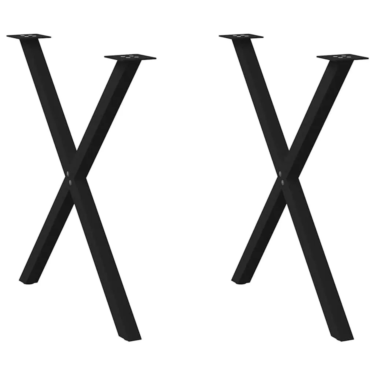 vidaXL Esstischbeine X-Form 2 Stk Schwarz 80x72-73 cm Stahl 4012920