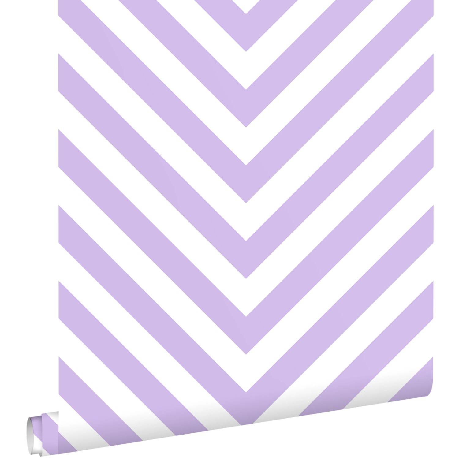 ESTAhome Tapete Zickzackmuster Violett und Weiß 50 x 900 cm günstig online kaufen