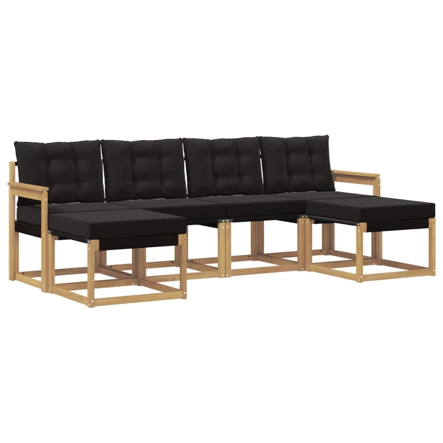 vidaXL Outdoor-Sofagarnitur mit Kissen 6-Tlg Weiß und Schwarz 3389734