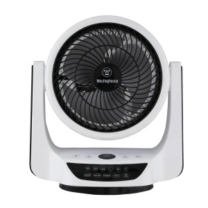 Weißer Westinghouse Tischventilator/Bodenventilator Cormac mit Fernbedienung.