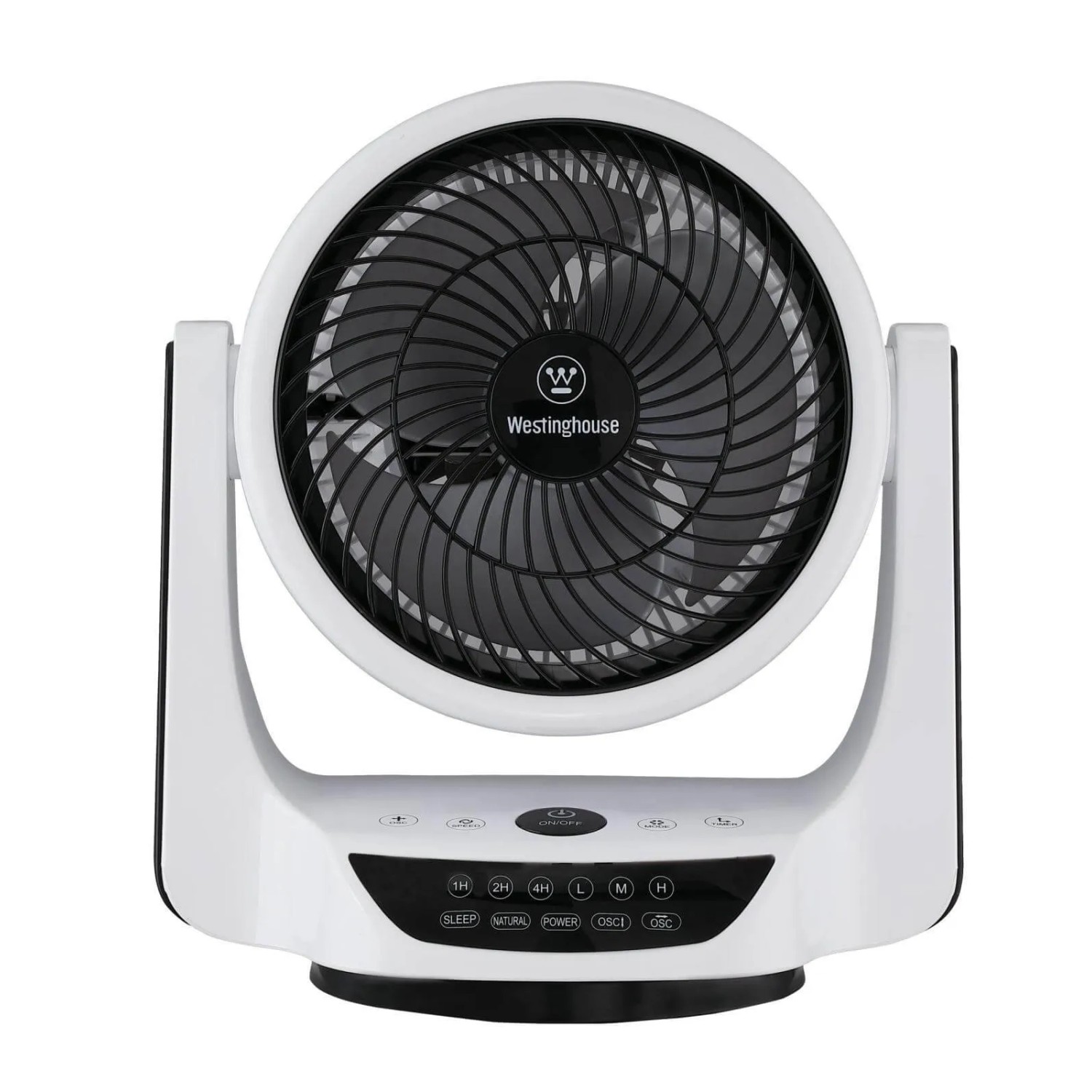 Weißer Westinghouse Tischventilator/Bodenventilator Cormac mit Fernbedienung.