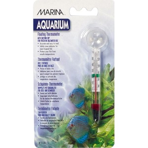 Marina Schwimmthermometer mit Sauger für Aquarien, Messbereich 0-40°C.
