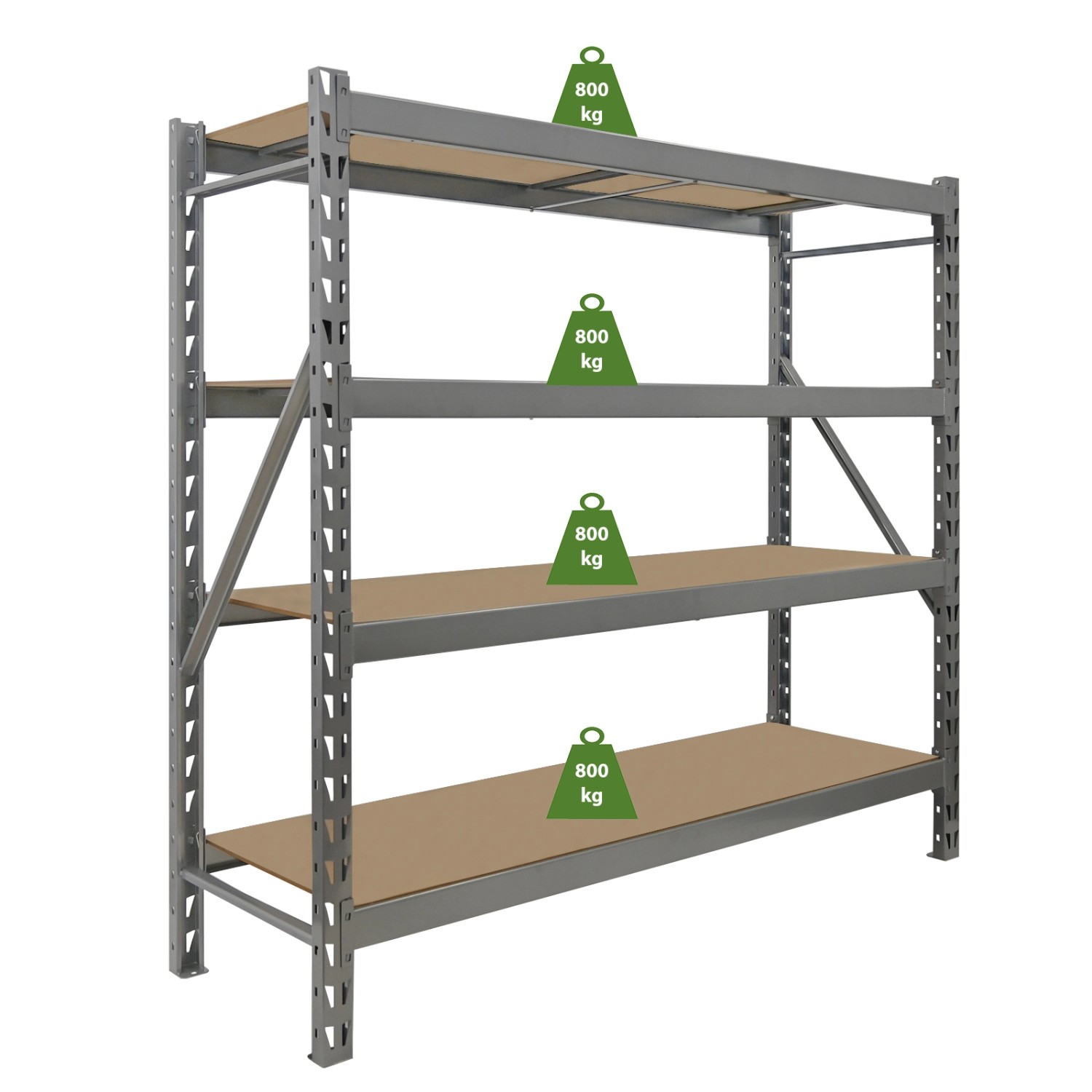 TRUTZHOLM Schwerlastregal Emil 180x190x60 cm 3200 kg Stahl Stecksystem 4 Fa günstig online kaufen