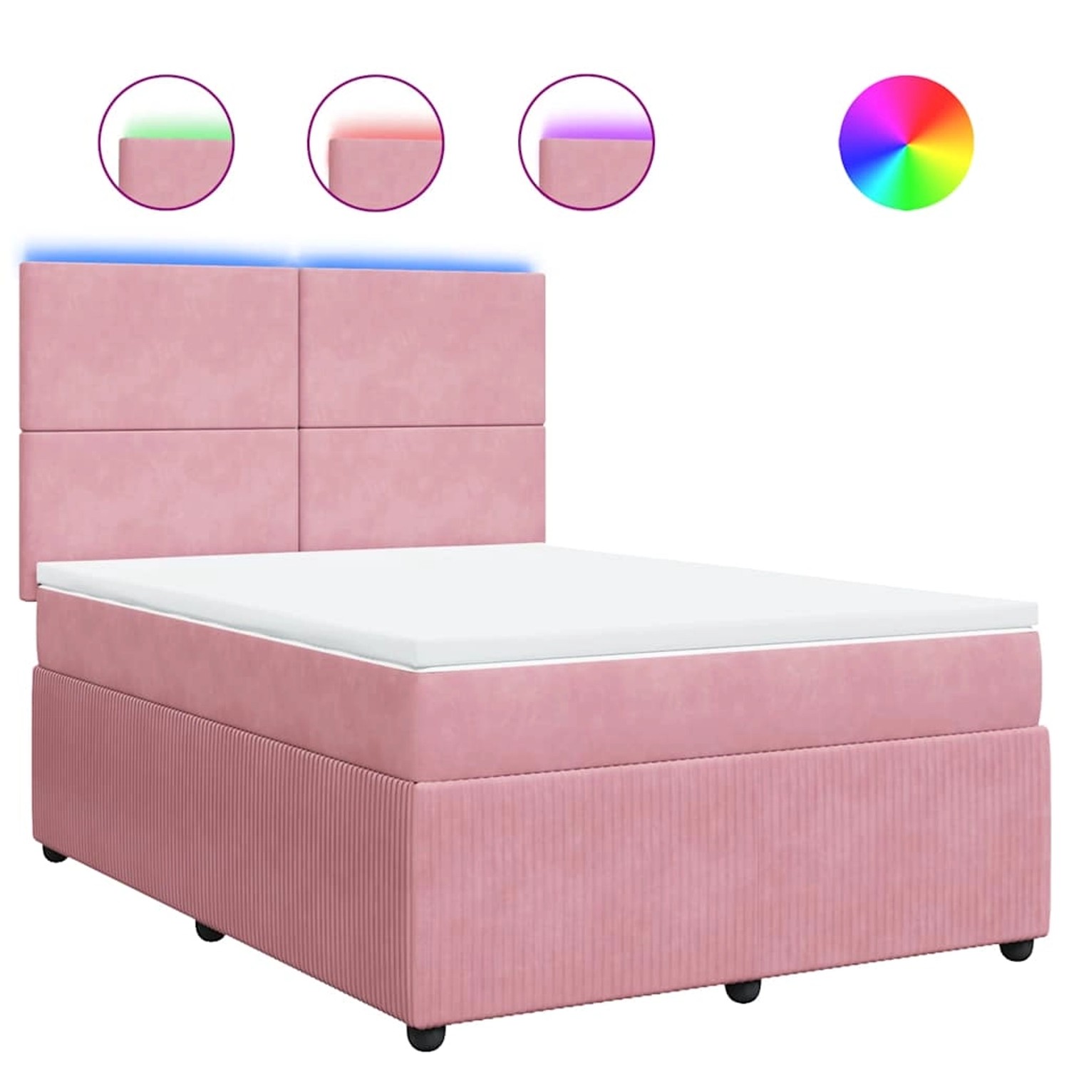 vidaXL Boxspringbett mit Matratze Rosa 160x200 cm Samt 3294681 günstig online kaufen