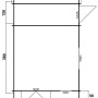 Grundrisszeichnung Alpholz Gartenhaus Jennifer-28, Maße 400x550 cm, unbehandeltes Holz.