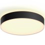 Schwarze Philips Hue Enrave M LED-Deckenleuchte mit Dimmer und warmweißem Licht.