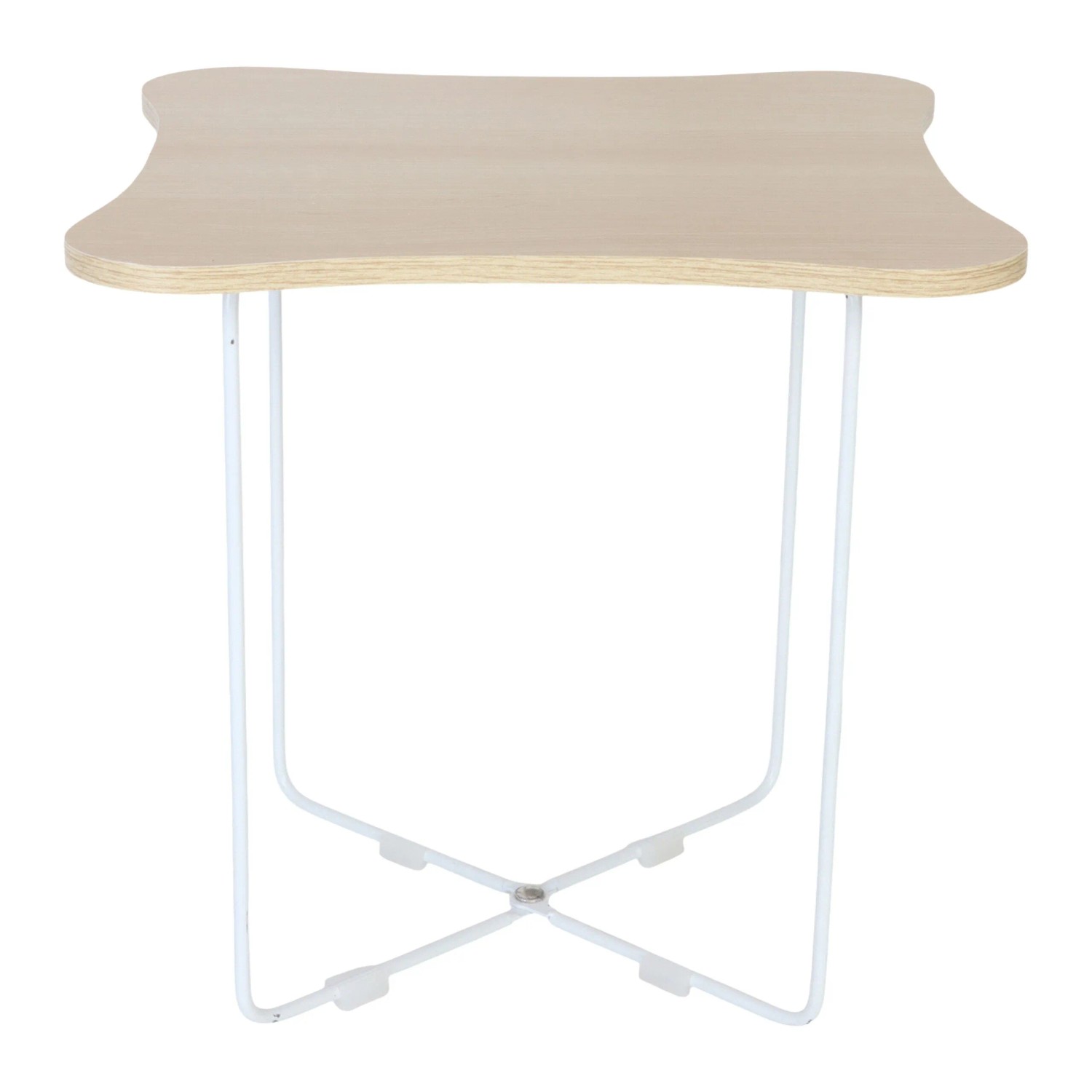 Relaxdays Beistelltisch MDF Eisen Natur Weiß Eckig 40 cm x 40 cm x 40 cm