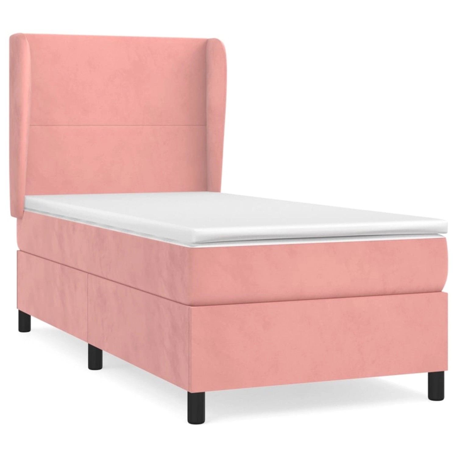 vidaXL Boxspringbett mit Matratze Rosa 100x200 cm Samt1378712 günstig online kaufen