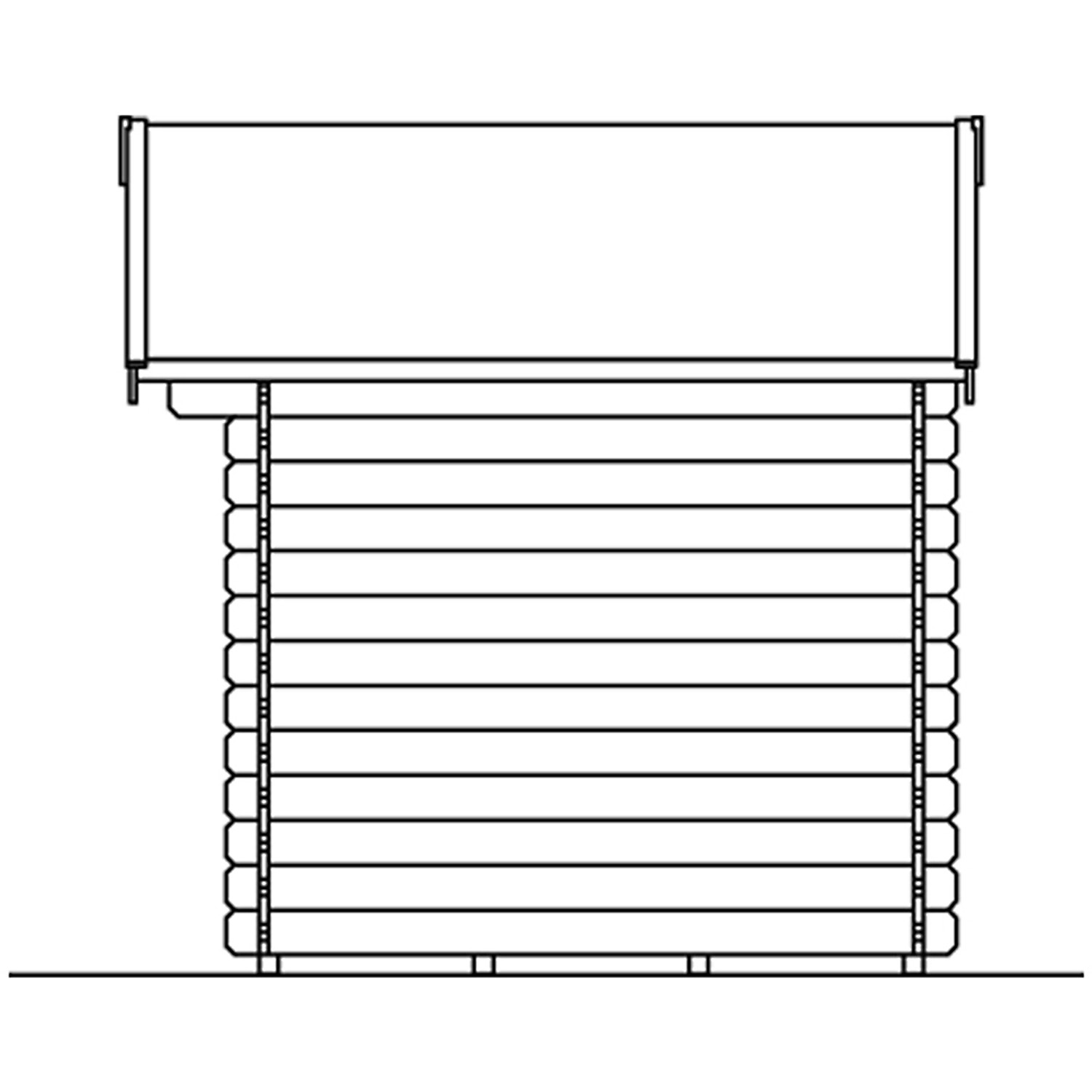 Skizze: Skan Holz Gartenhaus Porto 1, 250x200 cm, Natur, Holz-Gartenhaus