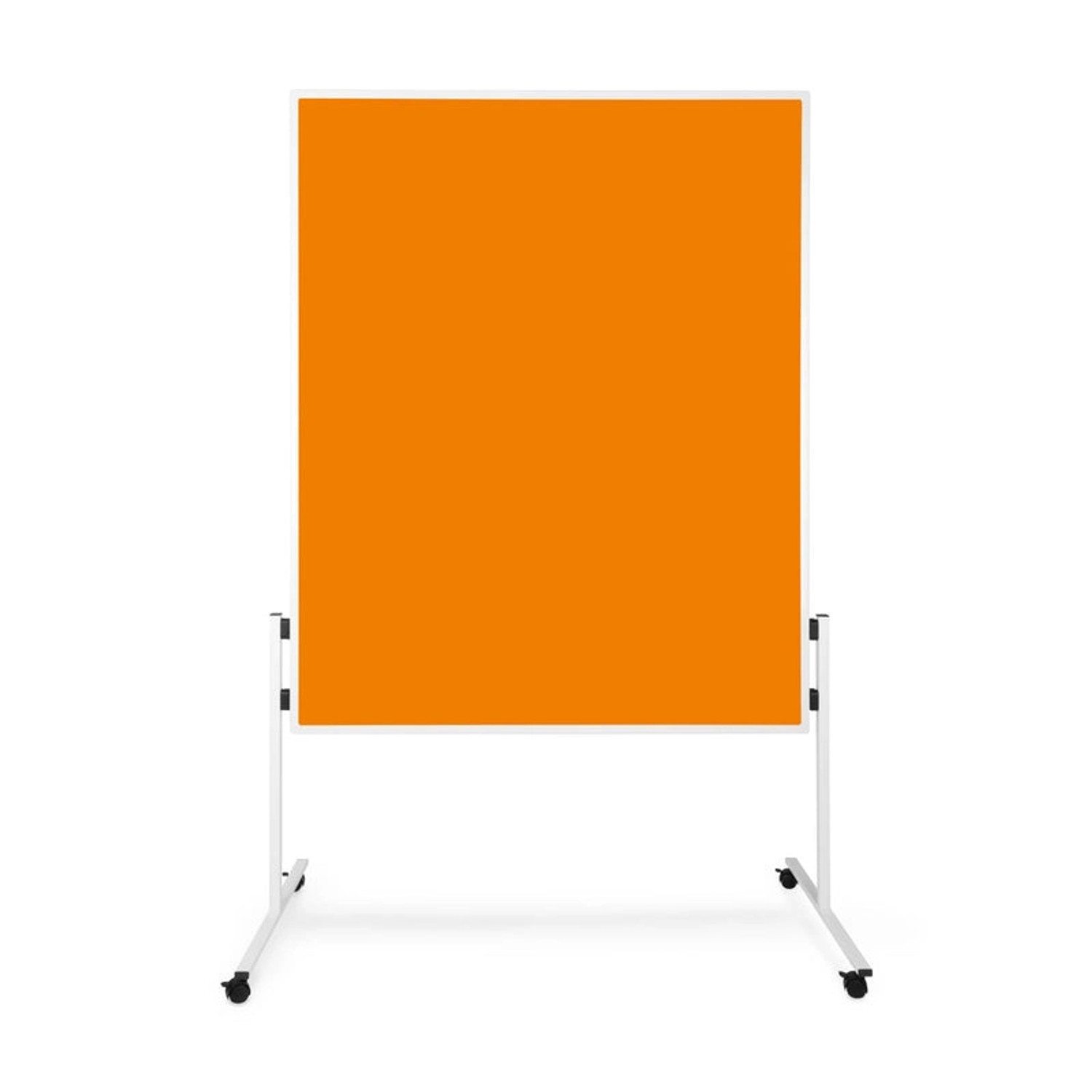 KARAT Filz Moderationstafel Einteilig und Flexibel mit Rollen Orange 150 x 200 cm