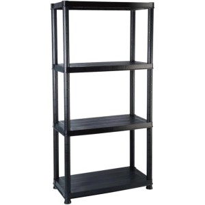 PROREGAL Kunststoffregal Panther Tall HxBxT 135x60x30cm Fachlast 20kg Pro Ebene Schwarz