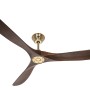 CASAFAN Eco Genuino Deckenventilator, 180cm, Messing gebürstet, Nussbaum Flügel.