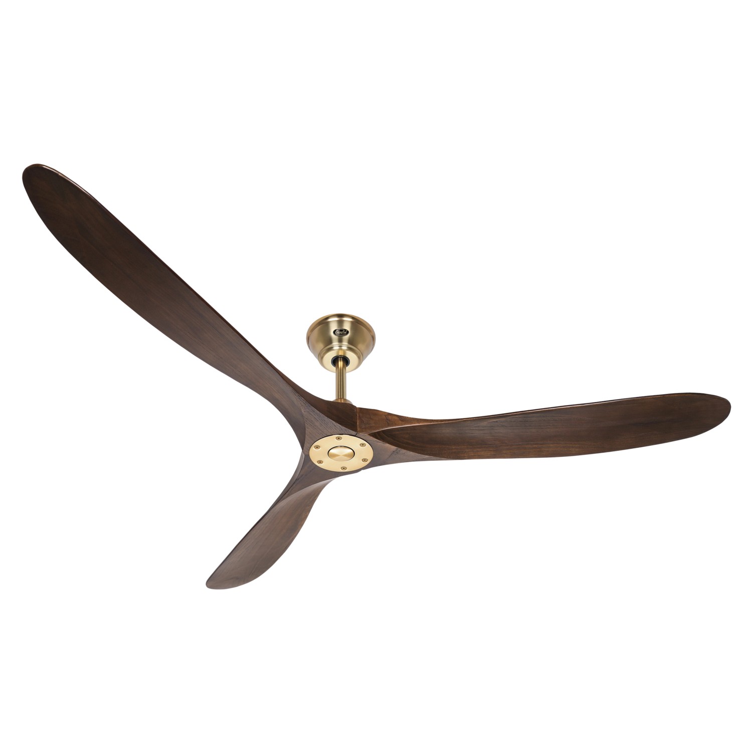 CASAFAN Eco Genuino Deckenventilator, 180cm, Messing gebürstet, Nussbaum Flügel.