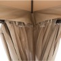Detailansicht des braunen Sunjoy Gazebo Ropi mit Stoffdach und Moskitonetz.