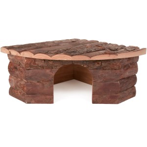Trixie Eckhaus Jesper Natural Living aus Naturholz, 42x15x30 cm, mit Liegefläche auf dem Dach.