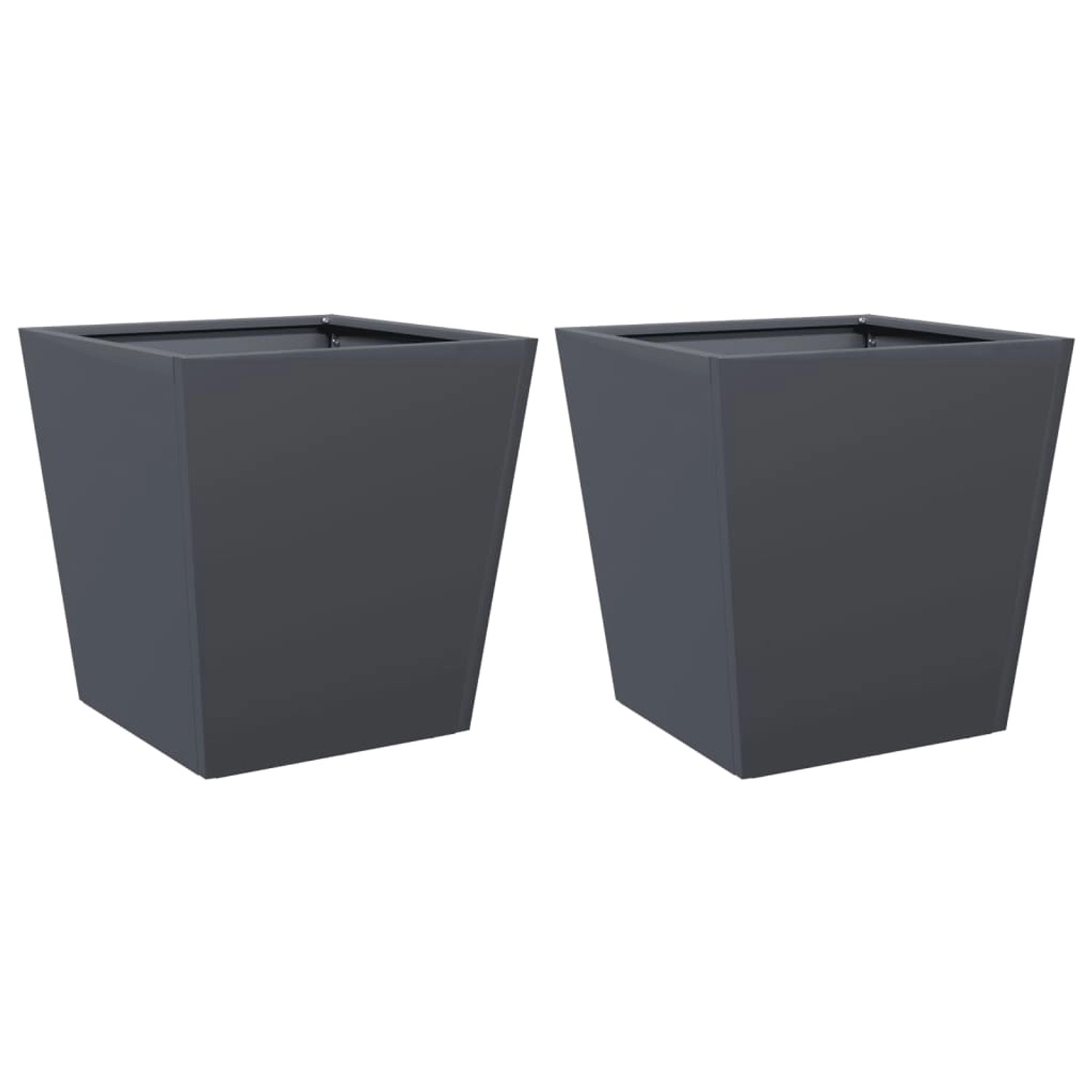 vidaXL Pflanzkübel 2 Stk Anthrazit 40x40x40 Stahl 851057 günstig online kaufen