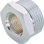 Verchromtes Gewinde-Reduzierstück aus Messing, 14,9 mm auf 26,4 mm, für Heizung und Trinkwasser.