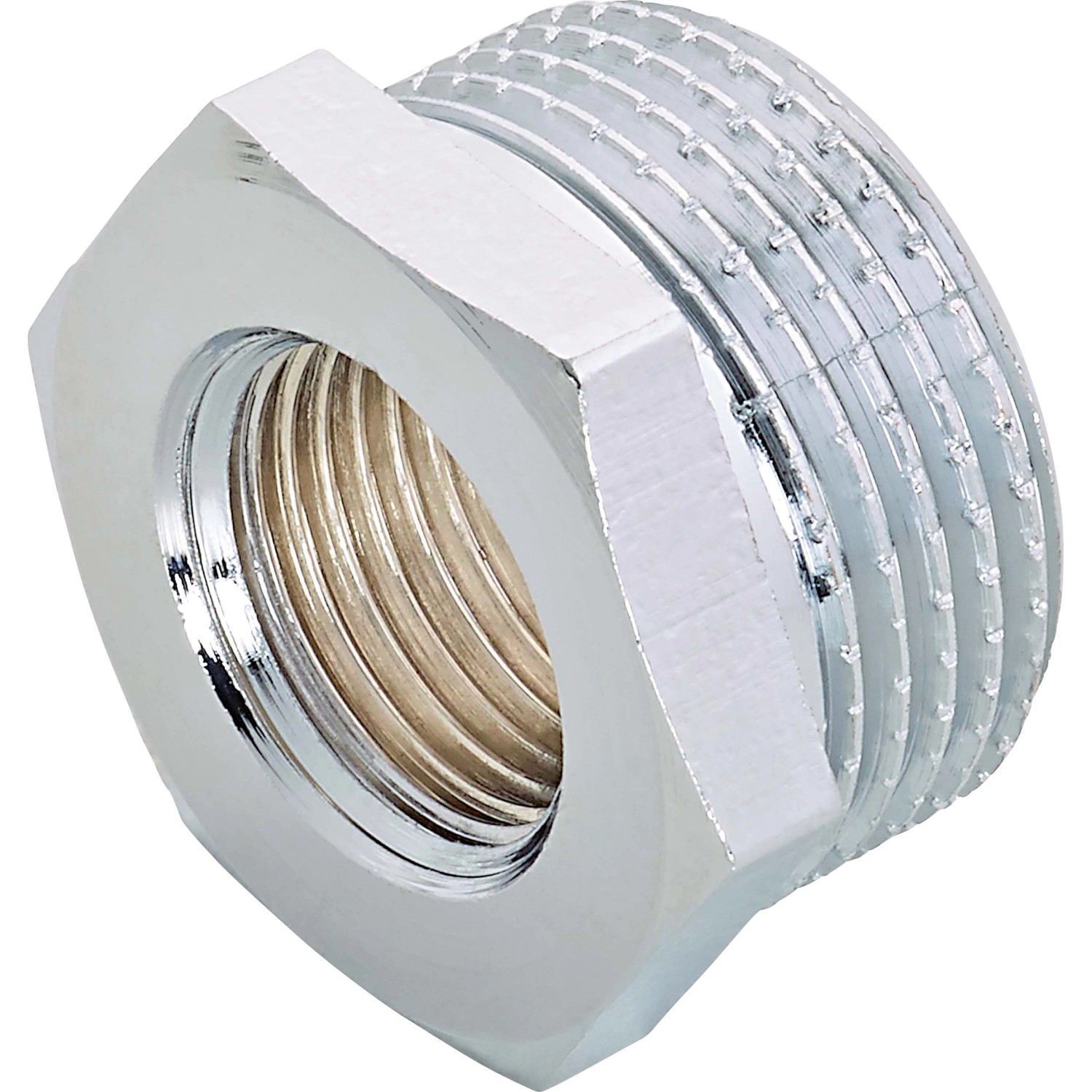 Gewinde-Reduzierstück 14,9 mm (Rp 3/8) x 26,4 mm (R 3/4) Messing Verchromt